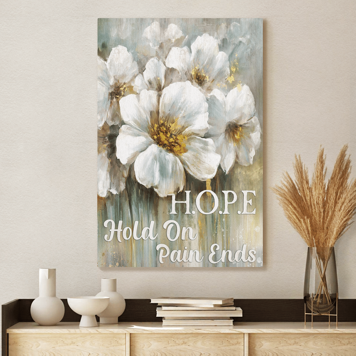 Hope - Hold On Pain Ends, God Canvas, Christian Wall Art, Home Decor