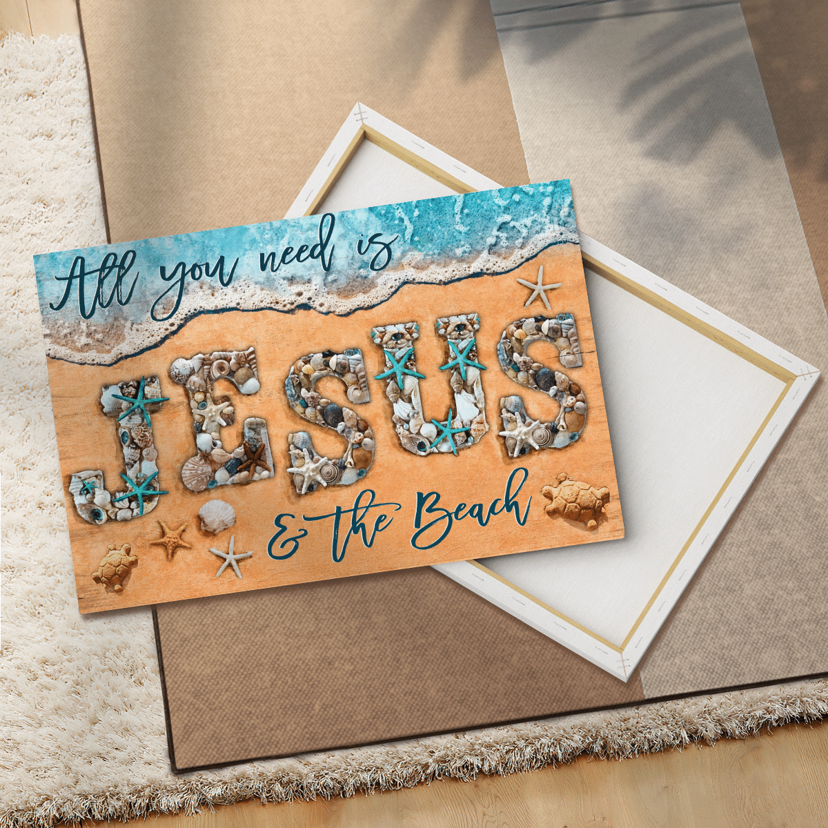 All You Need Is Jesus And The Beach, God Canvas, Christian Wall Art