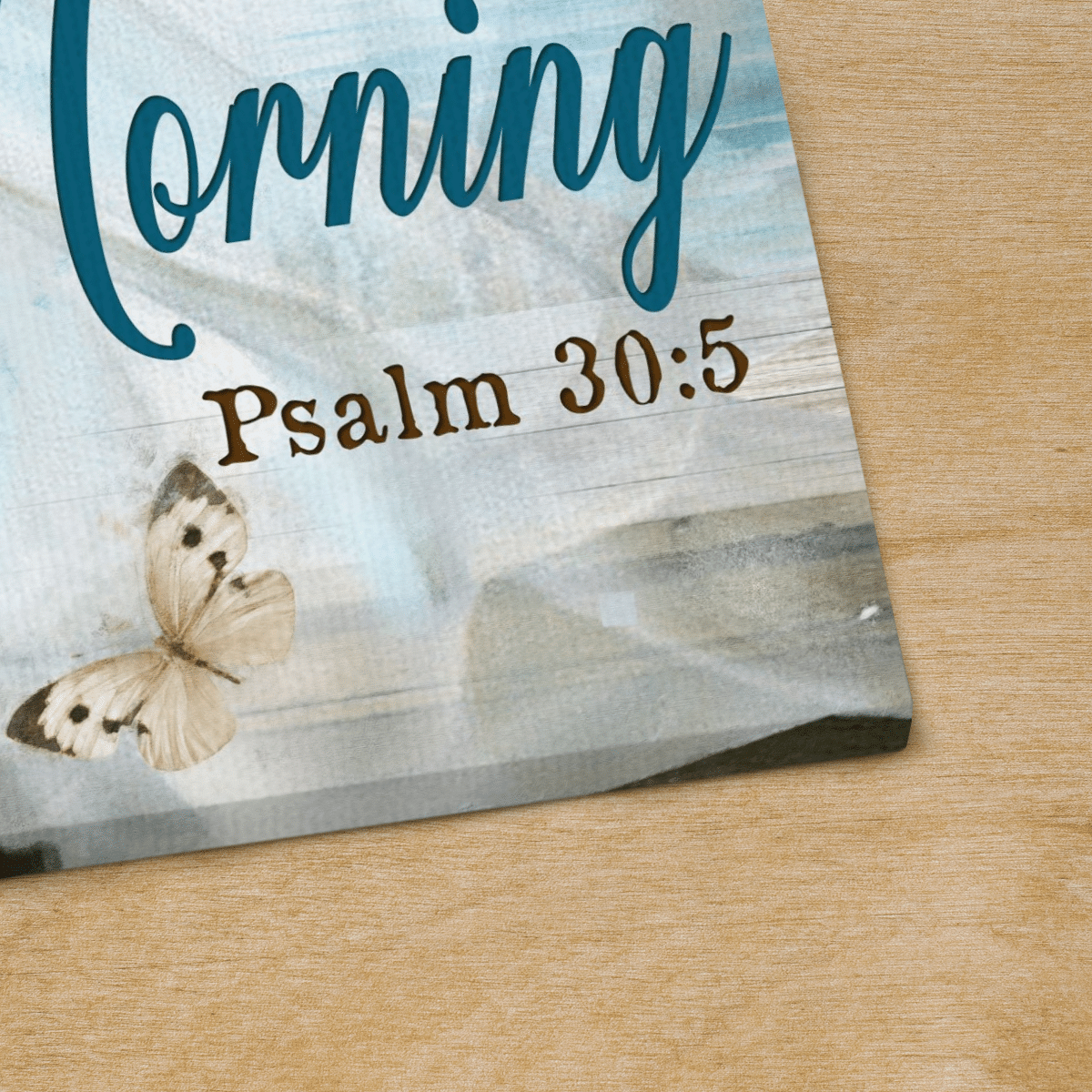 Joy Comes In The Morning, Beach, Seashell Cross, Butterfly, God Canvas, Christian Wall Art