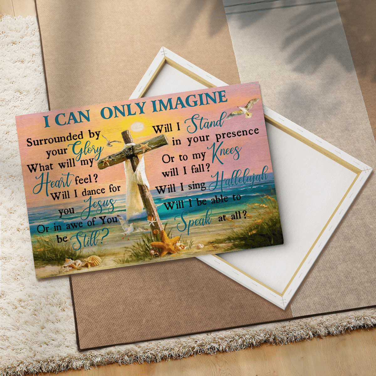 I Can Only Imagine, Surrounded By Your Glory, Cross, Beach, God Canvas, Christian Wall Art