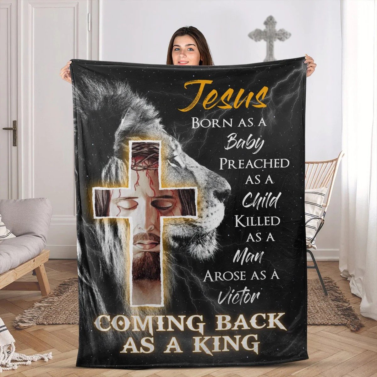 Jesus Coming Back As A King Blanket - Blanket Of Jesus - Jesus Blanket - Gift Ideas For Christians - Ciaocustom