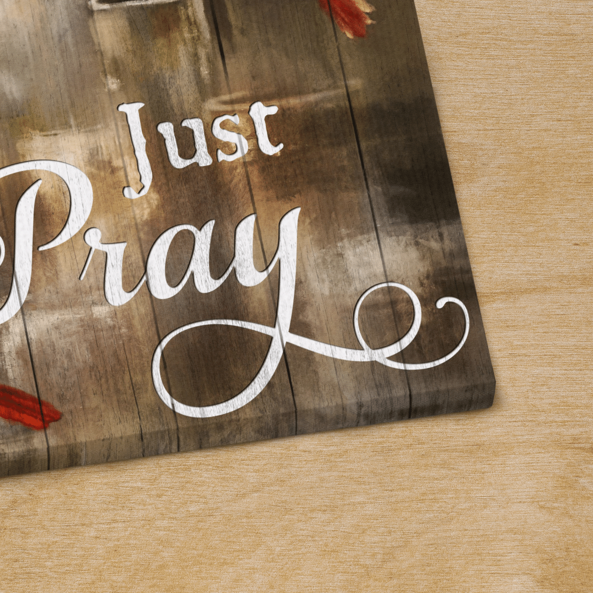 Just Pray, Red Cardinal, Candle, God Canvas, Christian Wall Art, Home Decor