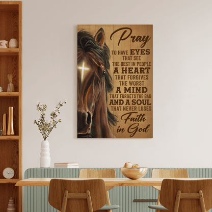 Faith In God, Stunning Horse, God Canvas, Christian Wall Art, Home Decor