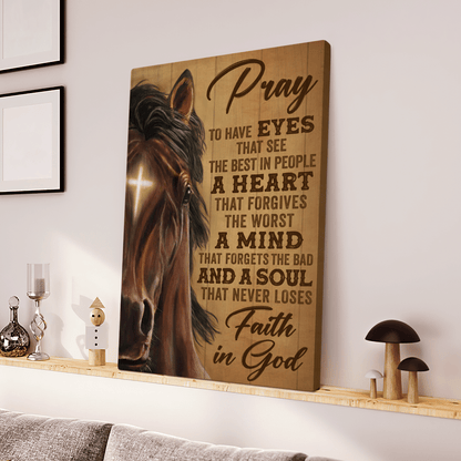Faith In God, Stunning Horse, God Canvas, Christian Wall Art, Home Decor
