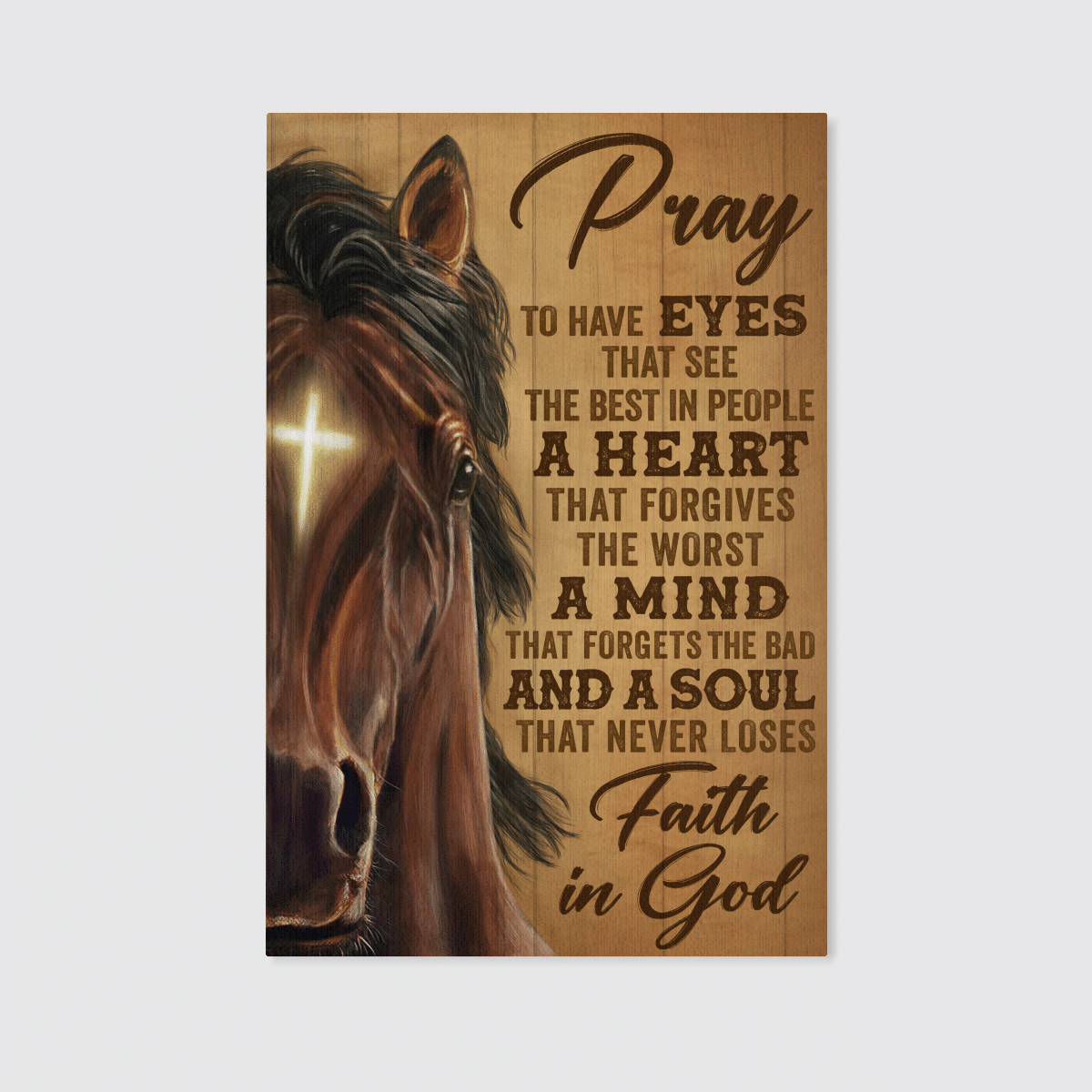 Faith In God, Stunning Horse, God Canvas, Christian Wall Art, Home Decor