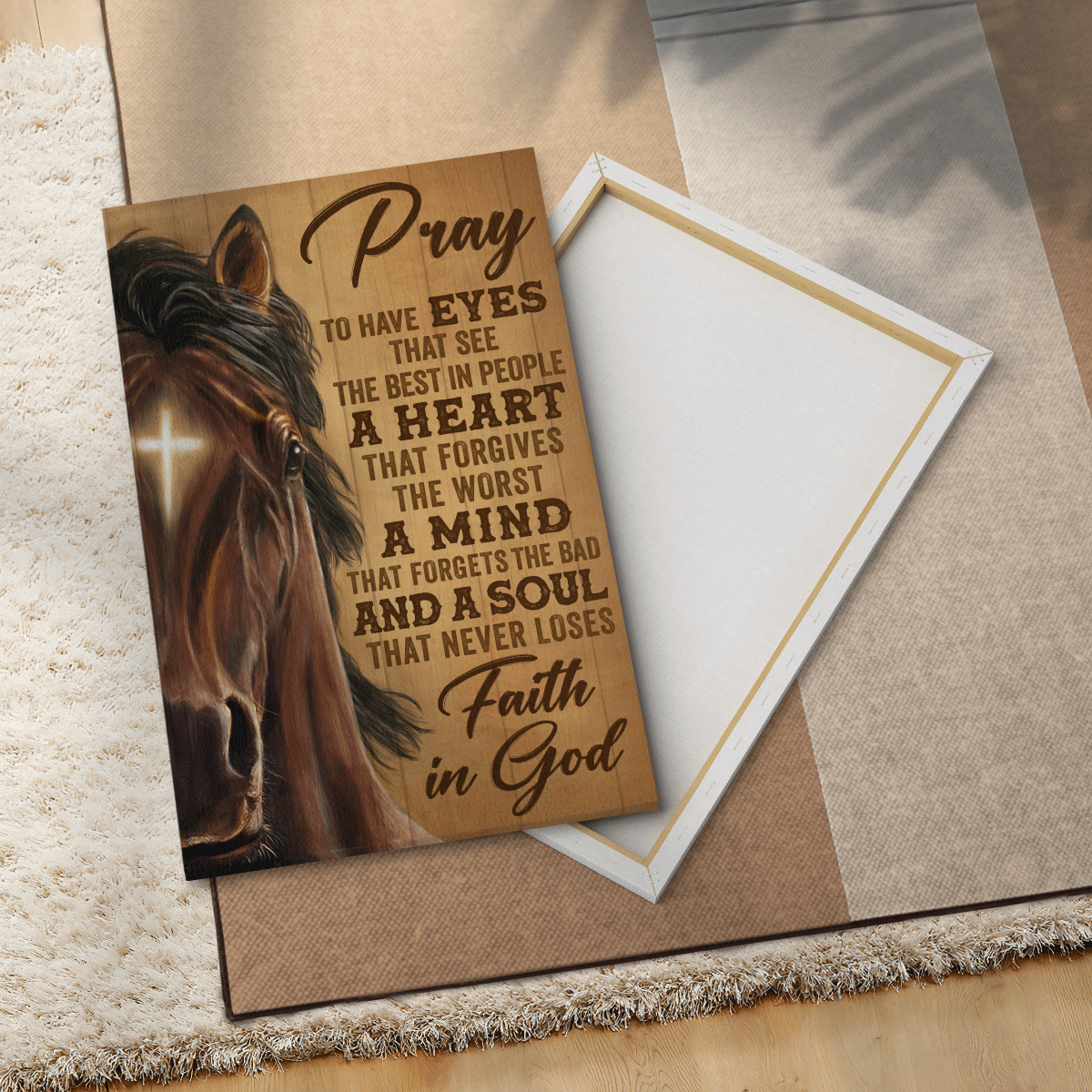 Faith In God, Stunning Horse, God Canvas, Christian Wall Art, Home Decor