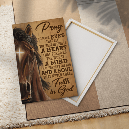 Faith In God, Stunning Horse, God Canvas, Christian Wall Art, Home Decor