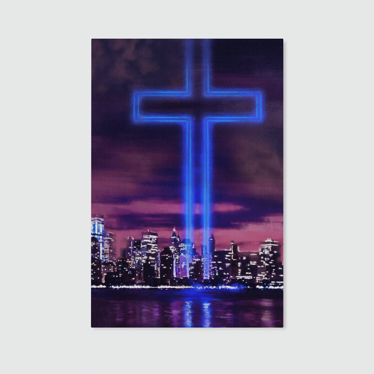 Jesus Cross, World Trade Center Building, God Canvas, Christian Wall Art, Home Decor