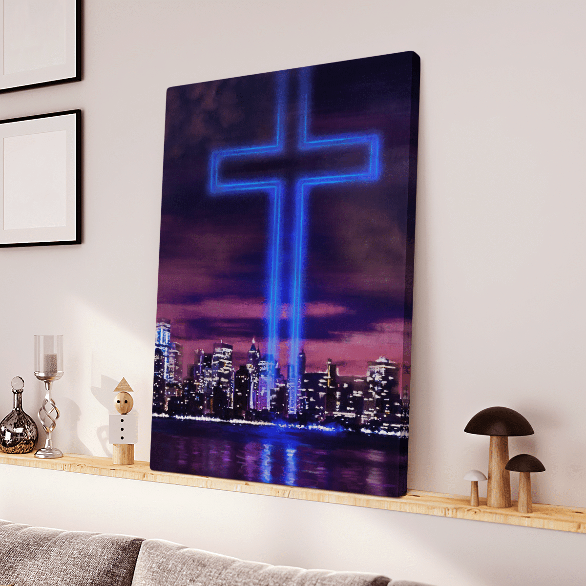 Jesus Cross, World Trade Center Building, God Canvas, Christian Wall Art, Home Decor