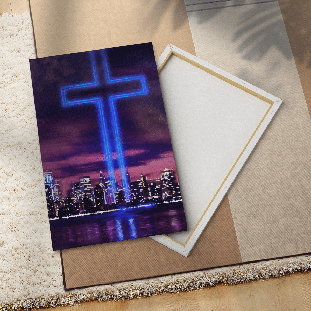 Jesus Cross, World Trade Center Building, God Canvas, Christian Wall Art, Home Decor