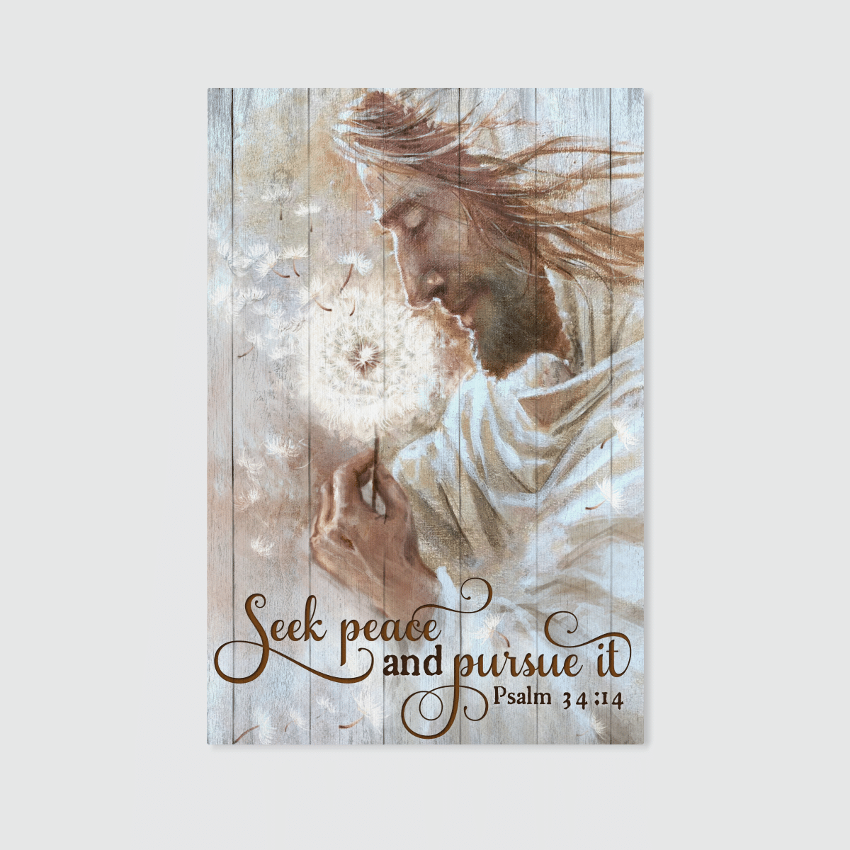 Seek Peace And Pursue It, Dandelion And Jesus, God Canvas, Christian Wall Art