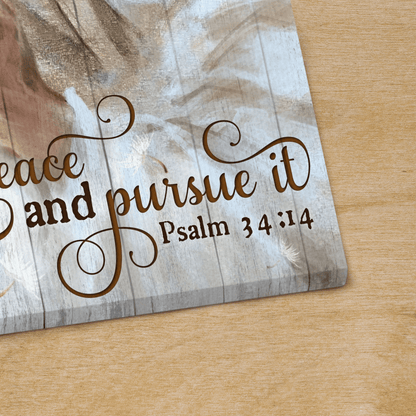 Seek Peace And Pursue It, Dandelion And Jesus, God Canvas, Christian Wall Art