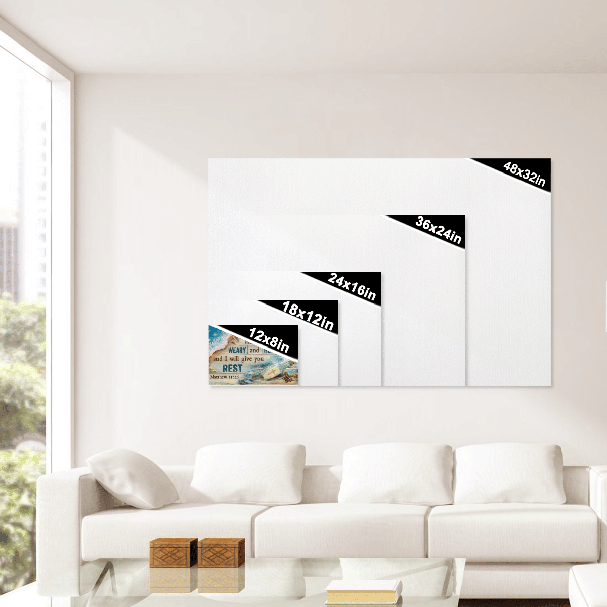 Come To Me All Who Are Weary And Heavy Laden And I Will Give You Rest, Beach, Cross, God Canvas, Christian Wall Art