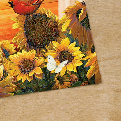 Refresh Your Mind, Delete Your Worries, Save The Happy Moments, Sunflower, Cardinal, God Canvas, Christian Wall Art