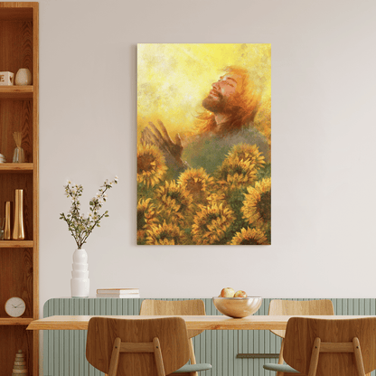 Take A Deep Breath, Jesus And Beautiful Sunflower, God Canvas, Christian Wall Art, Home Decor