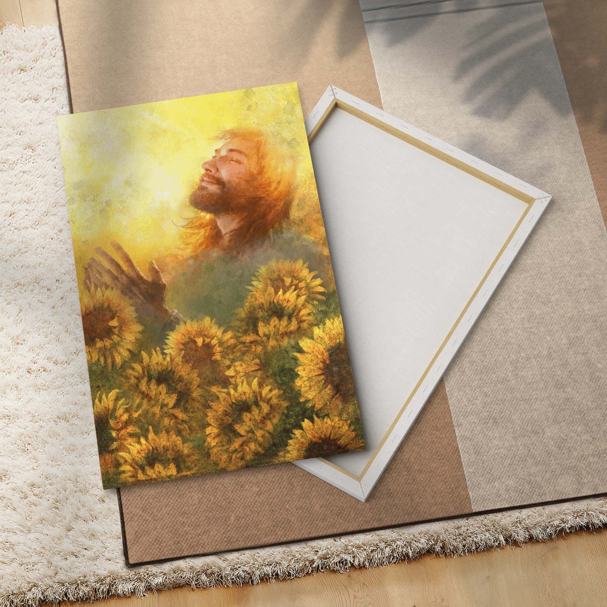 Take A Deep Breath, Jesus And Beautiful Sunflower, God Canvas, Christian Wall Art, Home Decor