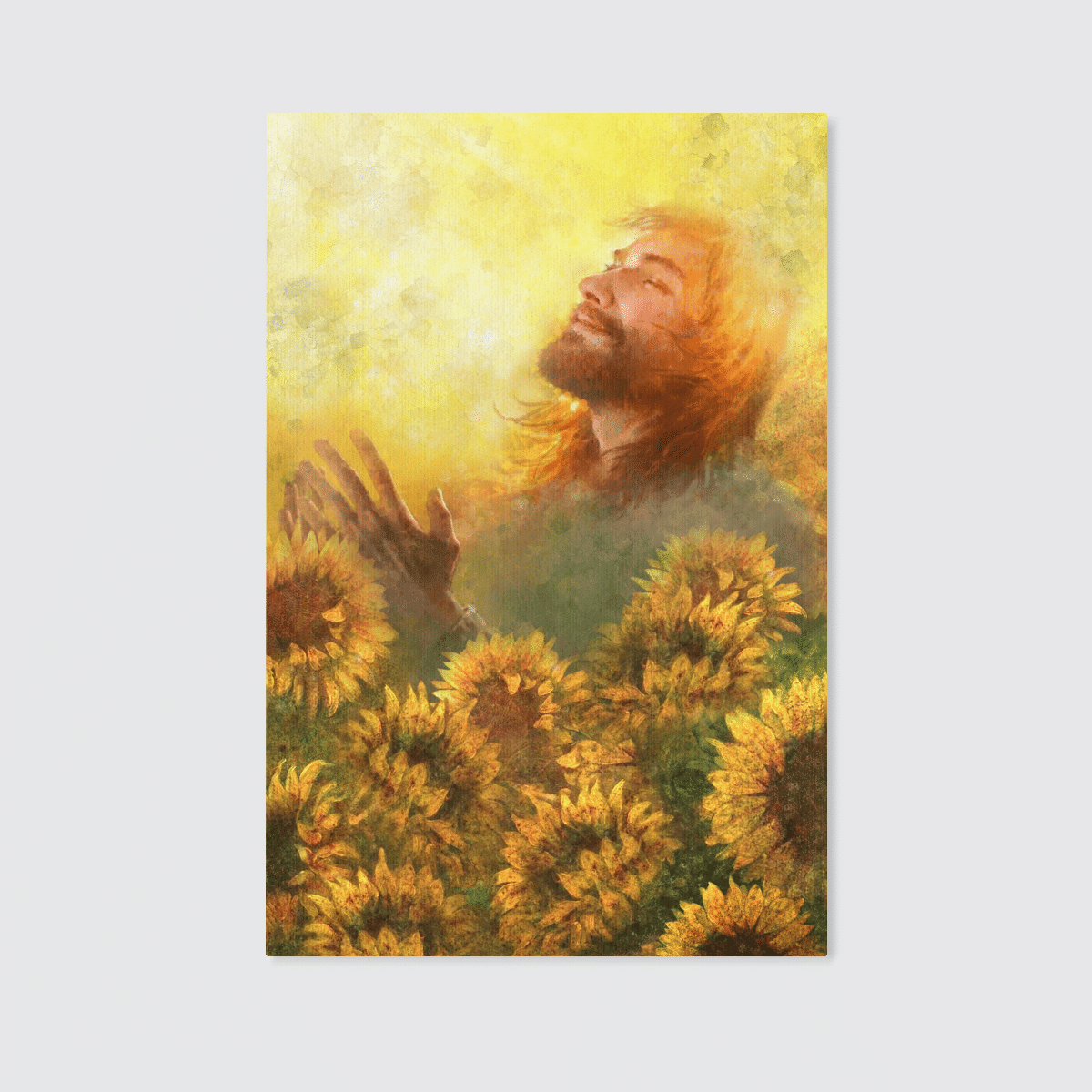 Take A Deep Breath, Jesus And Beautiful Sunflower, God Canvas, Christian Wall Art, Home Decor