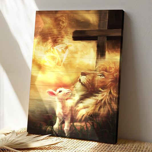 Jesus Canvas - Jesus Christ Poster - Cross And Baby Goat Canvas Poster - Ciaocustom