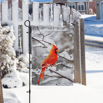 Cardinal Winter Garden Flag, Winter Cardinal Garden Flag, Red Cardinal Flag, Winter Cardinal Flag, Winter Welcome Flag, Snowy Cardinal Flag