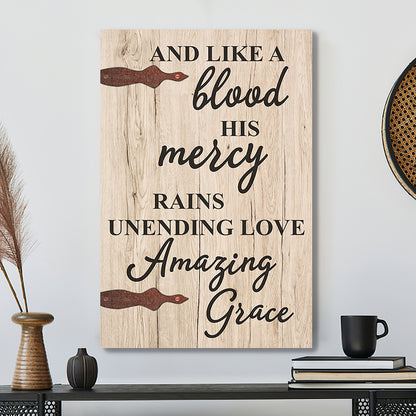 Bible Verse Wall Art Canvas - Scripture Wall Decor - Like A Blood His Mercy Canvas Poster - Bible Verse Canvas - Ciaocustom