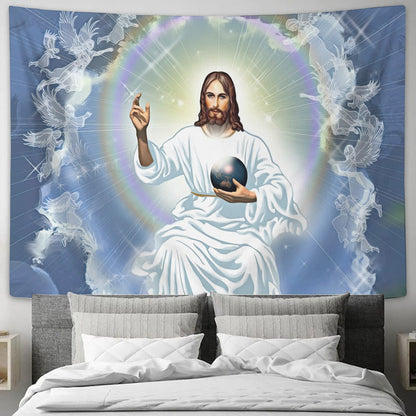Jesus Christ - Christian Tapestry Wall Hanging - Biblical Tapestries -  Religious Wall Decor - Ciaocustom