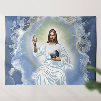 Jesus Christ - Christian Tapestry Wall Hanging - Biblical Tapestries - Religious Wall Decor - Ciaocustom
