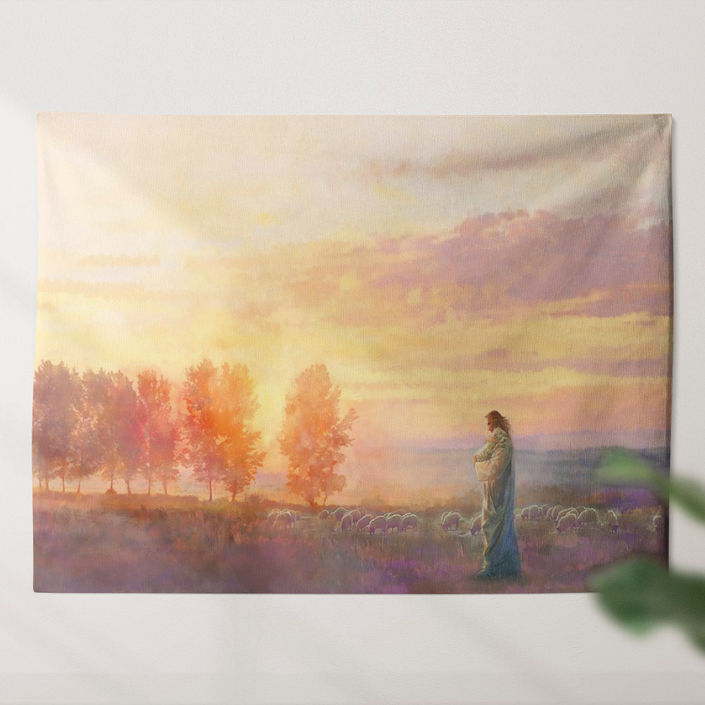 Eventide Jesus Christ Painting - Christian Tapestry Wall Hanging - Biblical Tapestries - Religious Wall Decor - Ciaocustom