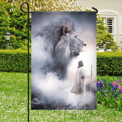 Lion And The Jesus - Christian's Flag - Garden Decor - Garden Flag Stand - Christian Gift - Ciaocustom