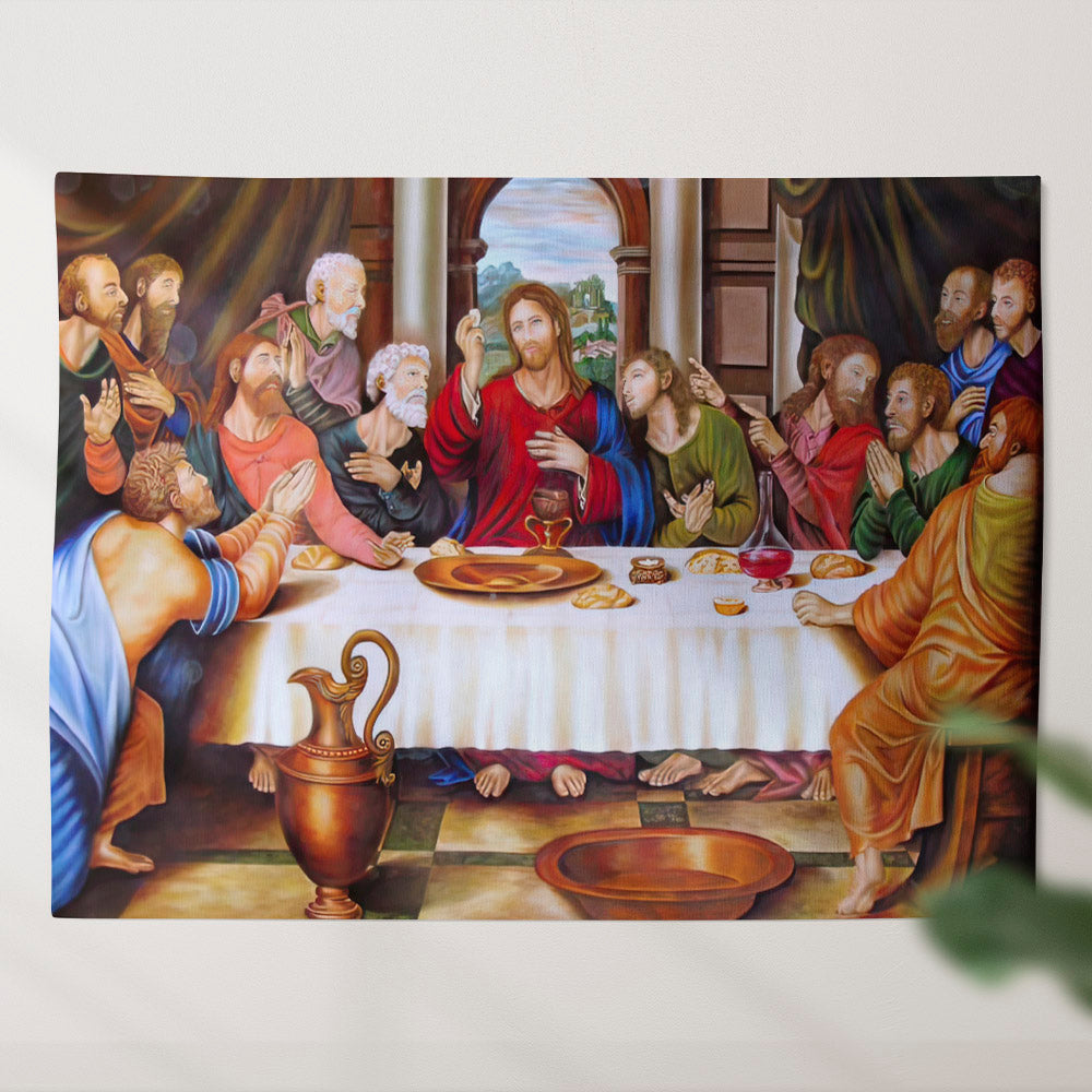 Last Supper Portrait - God Tapestry - Jesus Wall Tapestry - Religious Tapestry Wall Hangings - Bible Verse Wall Tapestry - Religious Tapestry - Ciaocustom
