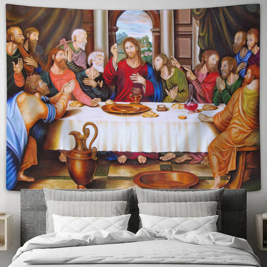 Last Supper Portrait - God Tapestry - Jesus Wall Tapestry - Religious Tapestry Wall Hangings - Bible Verse Wall Tapestry - Religious Tapestry - Ciaocustom
