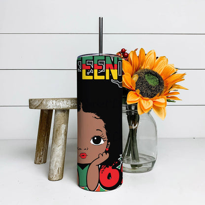 Juneteenth 1865 - Black Girl - Juneteenth Tumbler - Stainless Steel Tumbler - 20 oz Skinny Tumbler - Tumbler For Cold Drinks - Ciaocustom