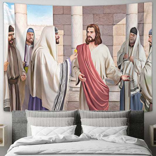 Jesus Interacted With People - Jesus Tapestry - Bible Verse Wall Tapestry - God Tapestry - Religious Tapestry - Gift For Christian - Ciaocustom