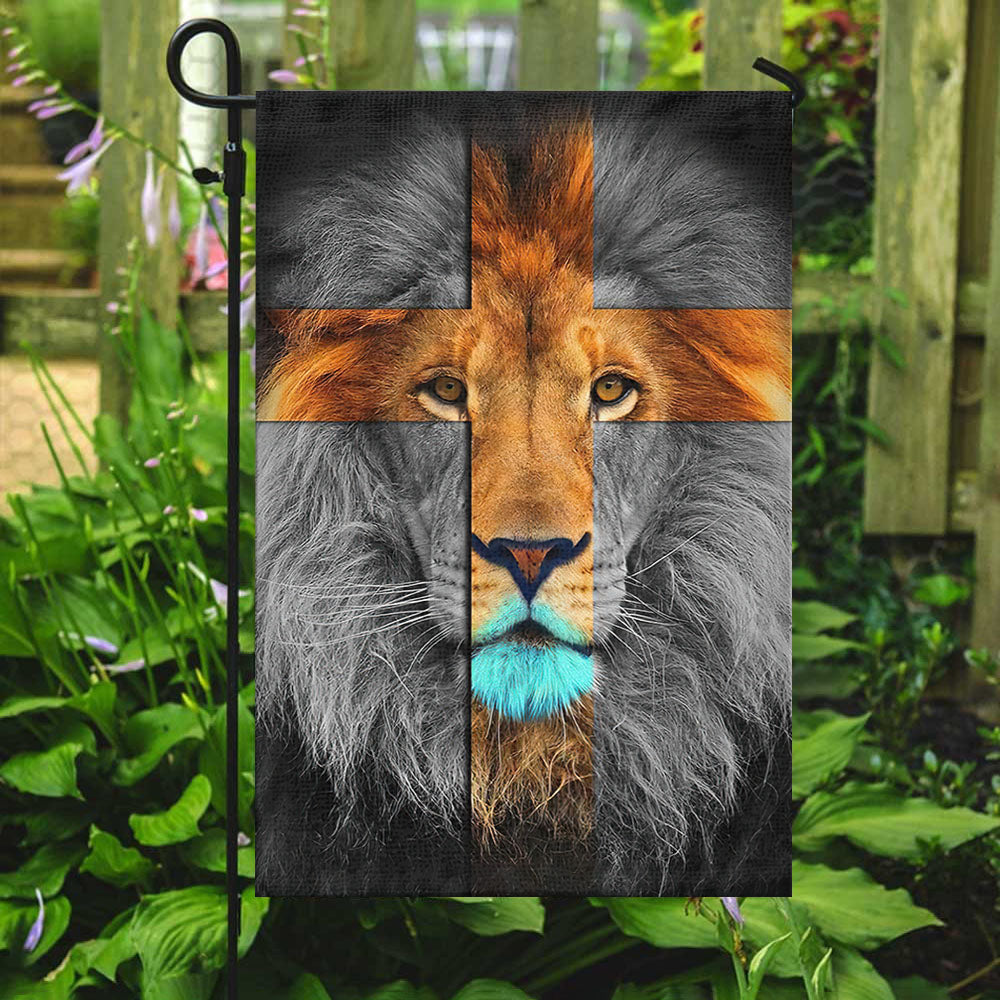 Lion And Cross - Christian's Flag - Garden Decor - Garden Flag Stand - Christian Gift - Ciaocustom