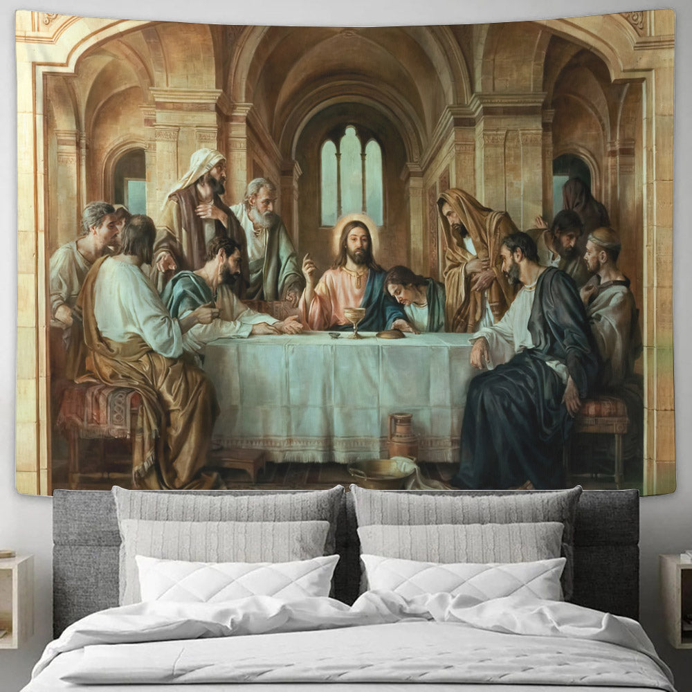 The Last Supper - Christian Art Gift - God Tapestry - Jesus Wall Tapestry - Religious Tapestry Wall Hangings - Bible Verse Wall Tapestry - Religious Tapestry - Ciaocustom