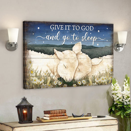Give It To God And Go To Sleep Canvas Wall Art - Lamps Painting - Landscape Canvas Prints - Christian Canvas Wall Art - Ciaocustom