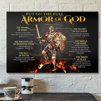 Put On The Full Armor Of God Canvas Wall Art - Christian Canvas - Christian Home Decor - Ciaocustom