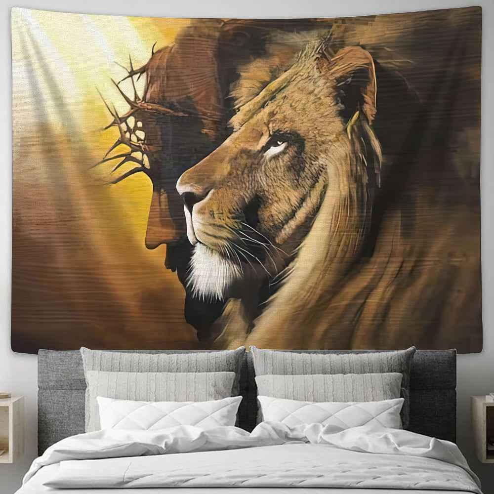 The Lion Of Judah - Jesus Christ Tapestry Wall Art - Tapestry Wall Hanging - Christian Wall Art - Tapestries - Ciaocustom