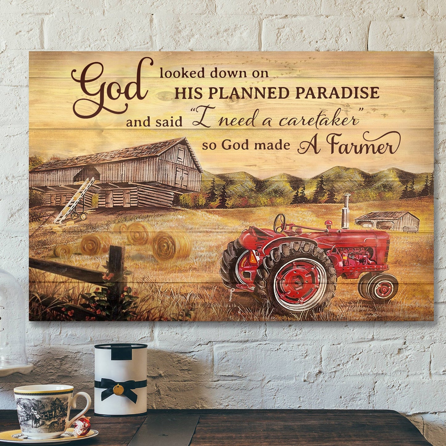 So God Made A Farmer Posters Canvas - Christian Wall Art - Gift For Farmer - Ciaocustom