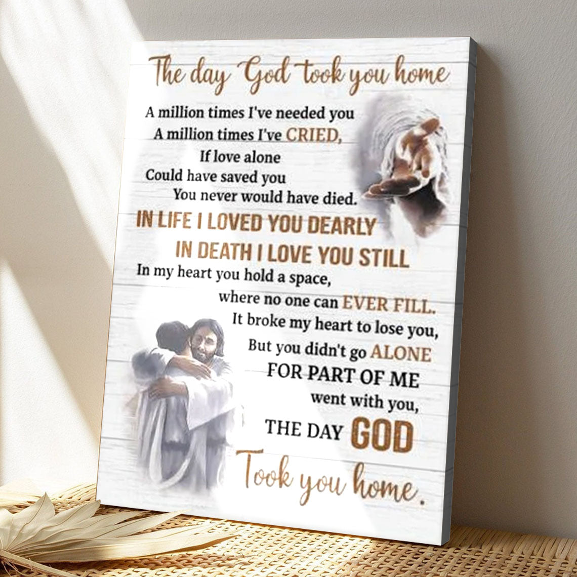 The Day God Took You Home - Jesus Canvas Wall Art - Bible Verse Canvas ...