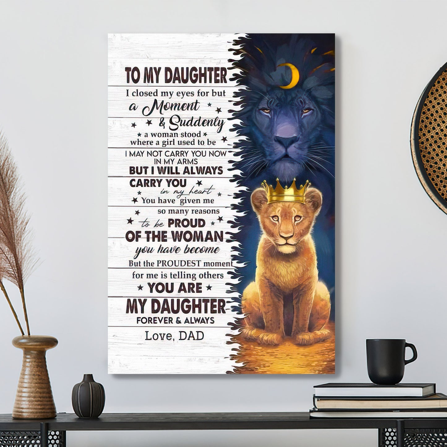 Lion To My Daughter - You Are My Daughter Forever & Always - Dad Daughter Canvas Prints - Best Gift For Daughter - Ciaocustom