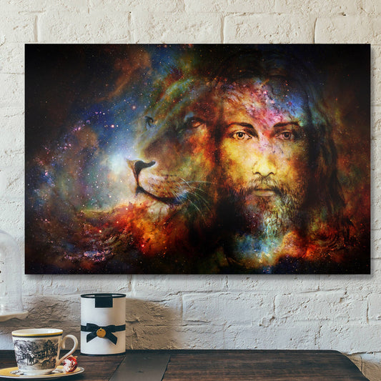 God Jesus Landscape Canvas Prints - God Wall Art - God And Lion - Ciaocustom