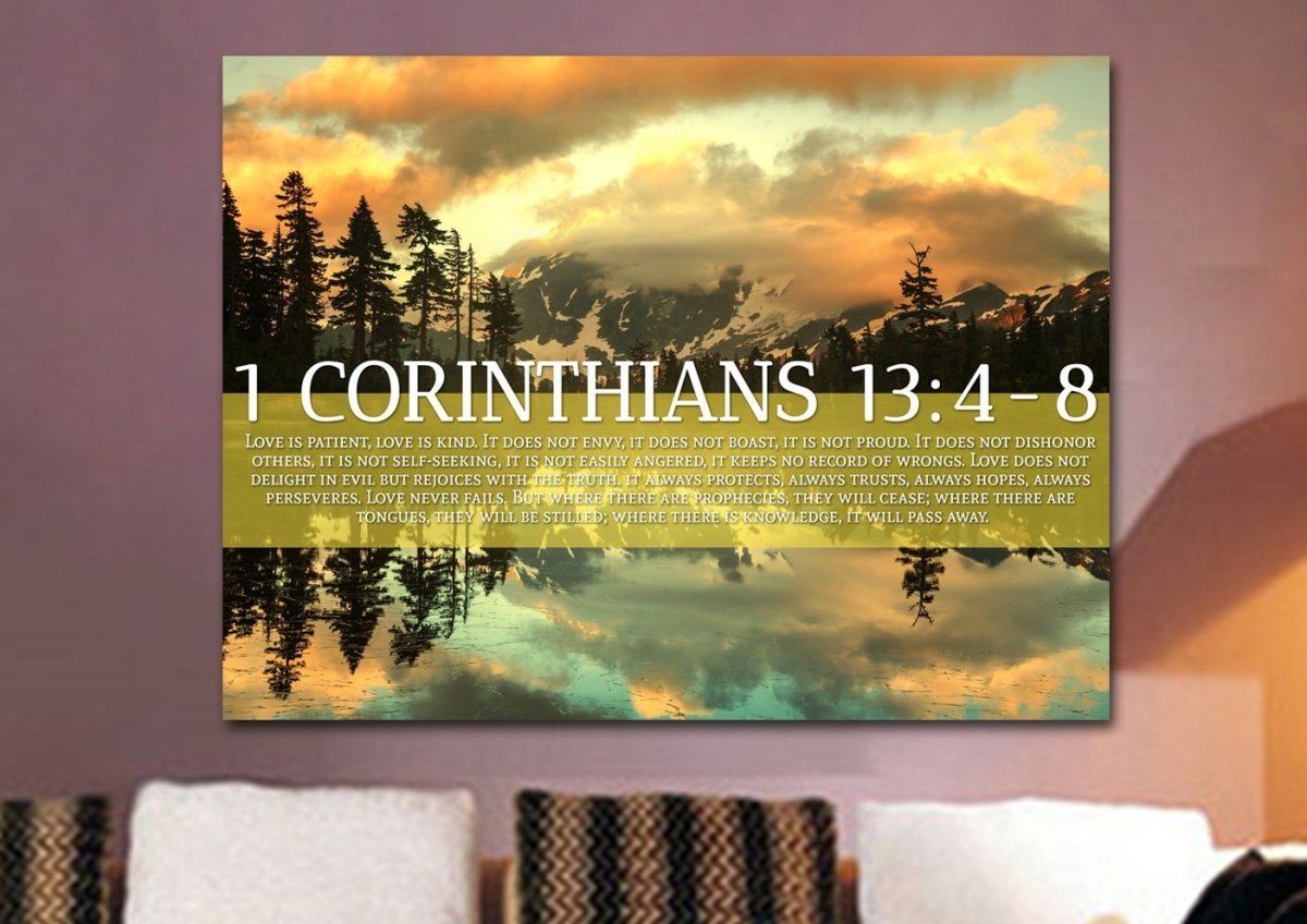 1 Corinthians 134-8 Canvas Wall Art - Christian Canvas Wall Art