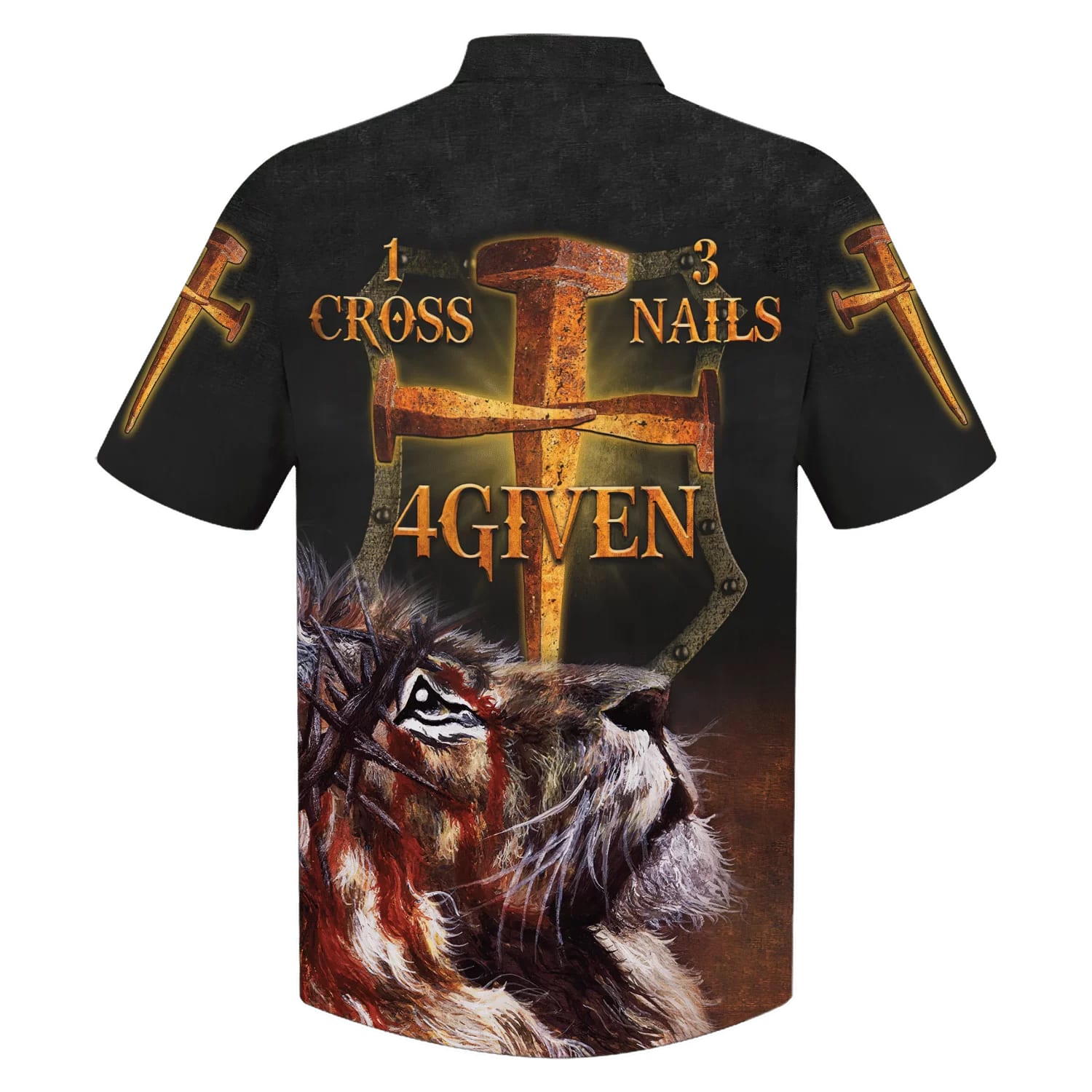 1 Cross 3 Nails 4given Lion Hawaiian Shirts - Christian Hawaiian Shirt - Hawaiian Shirts For Men