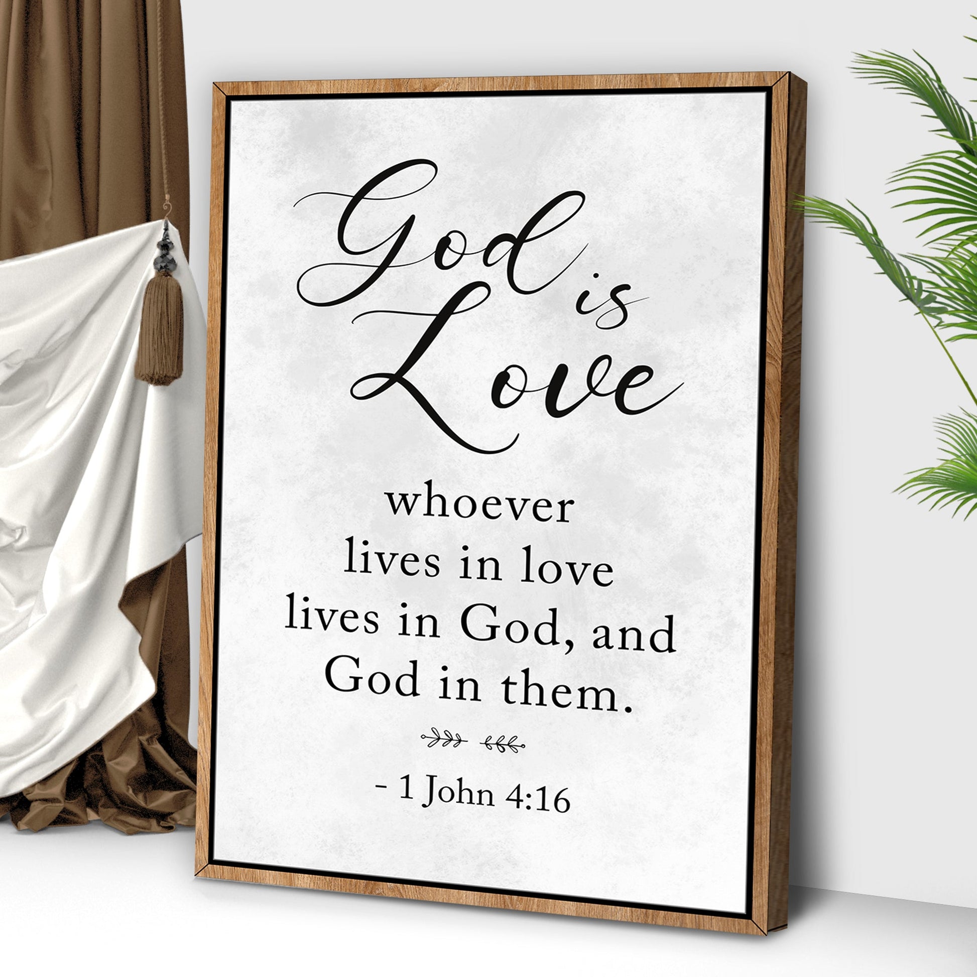 1 John 416 God Is Love Canvas Wall Art - Christian Wall Decor - Bible Verse Canvas Art