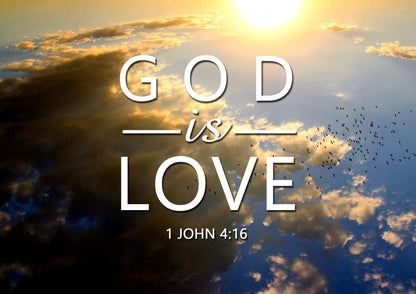 1 John 416 God Is Love Canvas Wall Art Print - Christian Canvas Wall Art