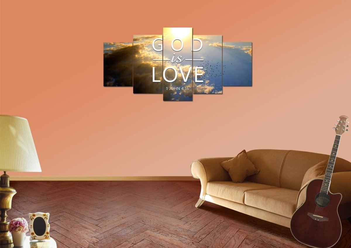 1 John 416 God Is Love Canvas Wall Art Print - Christian Canvas Wall Art