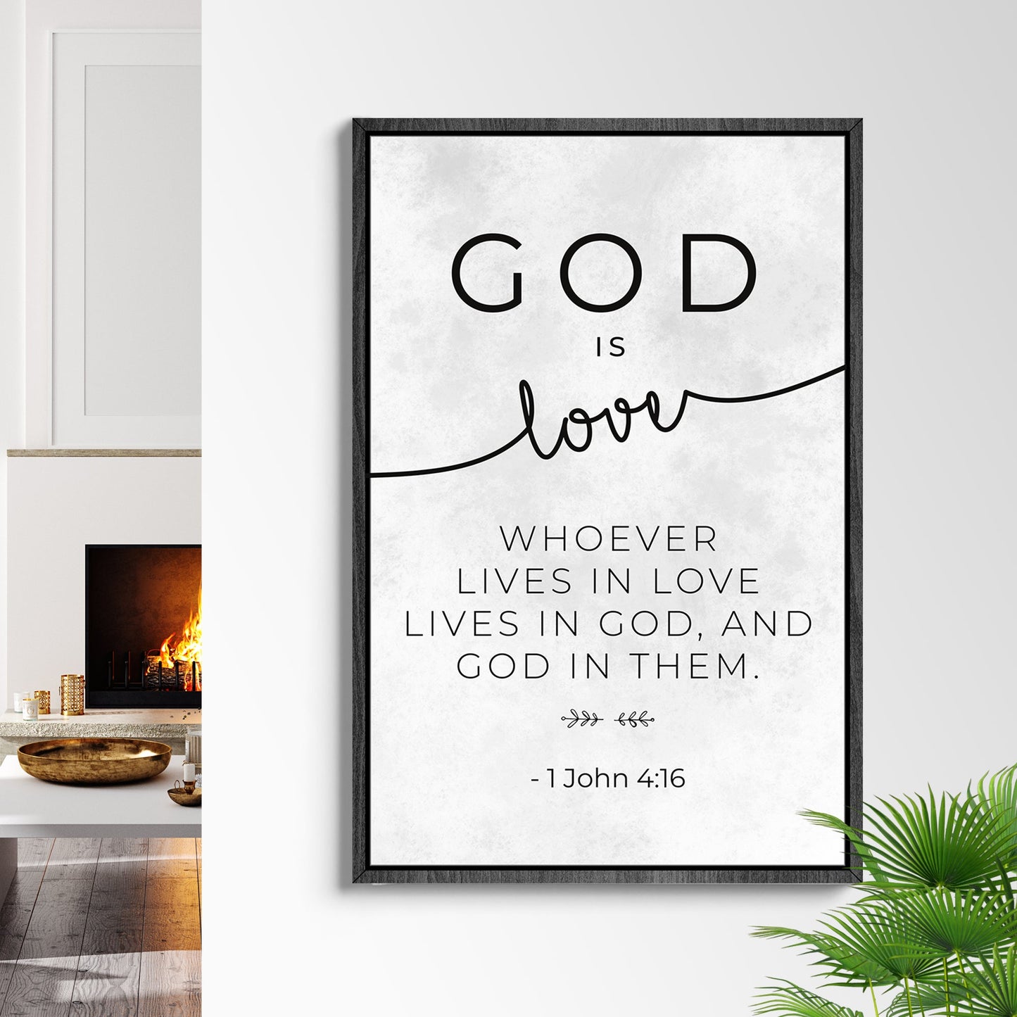 1 John 416 God Is Love II Canvas Wall Art - Christian Wall Decor - Bible Verse Canvas Art