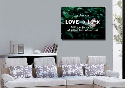 1 John 418 No Fear In Love Canvas Wall Art Print - Christian Canvas Wall Art