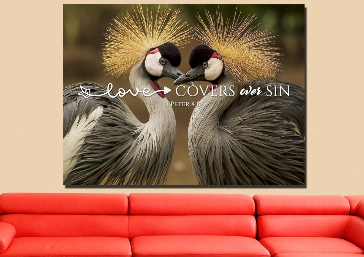 1 Peter 48 Love Cover Over Sin Canvas Wall Art Print - Christian Canvas Wall Art