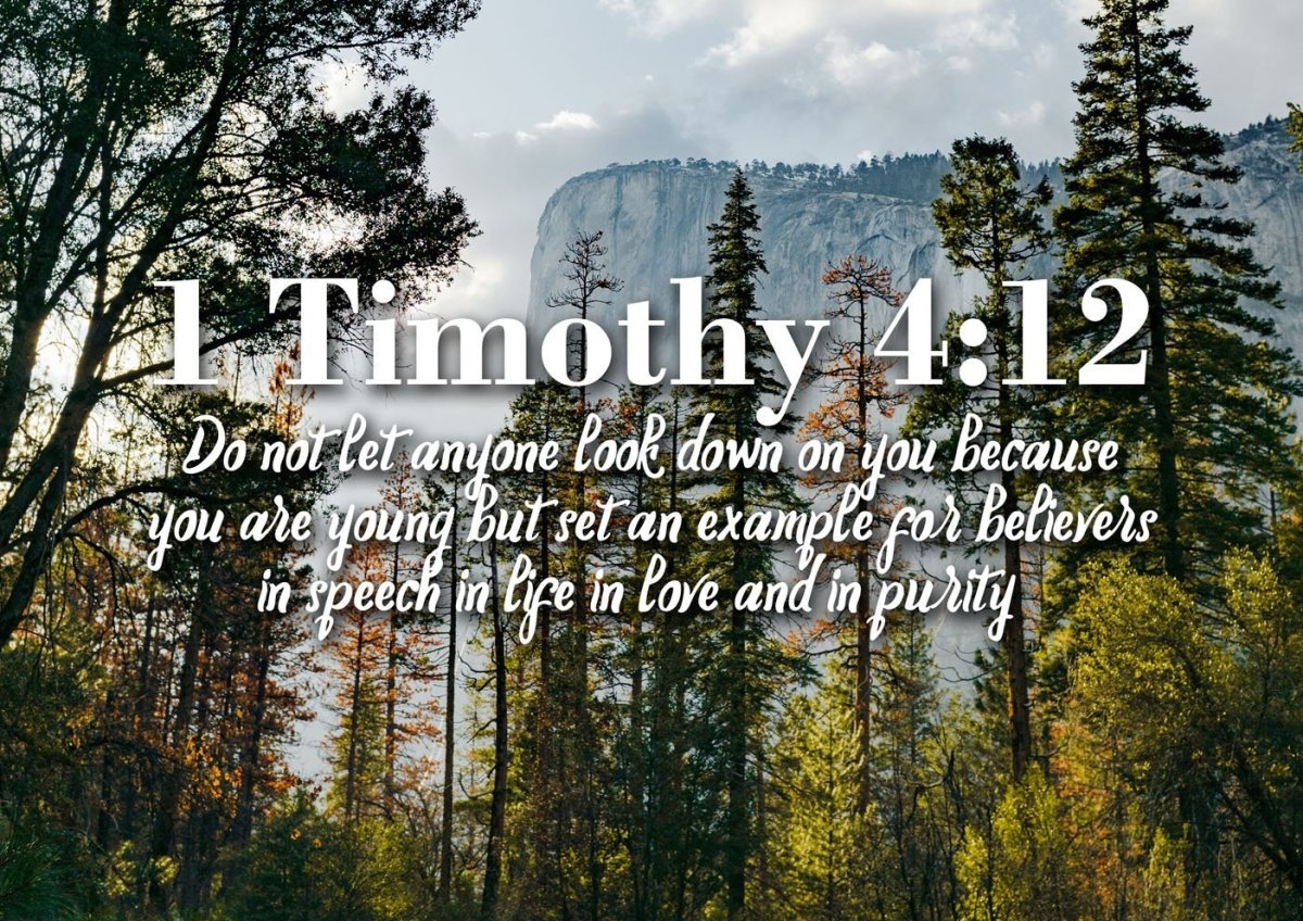 1 Timothy 412 Don’t Let Anyone Look Down On You Because You Are Young Bible Verse Canvas - Christian Canvas Wall Art